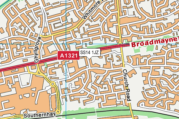 SS14 1JZ map - OS VectorMap District (Ordnance Survey) SS14 1JZ map - OS VectorMap District (Ordnance Survey)