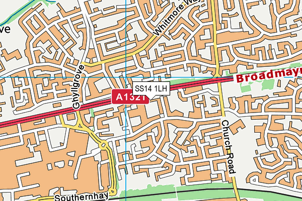 SS14 1LH map - OS VectorMap District (Ordnance Survey) SS14 1LH map - OS VectorMap District (Ordnance Survey)