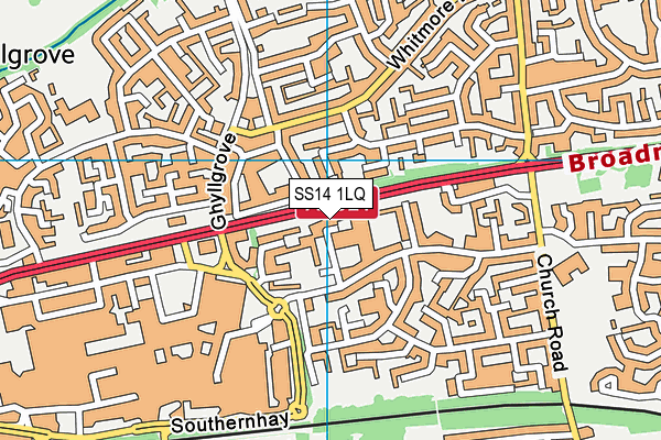 SS14 1LQ map - OS VectorMap District (Ordnance Survey) SS14 1LQ map - OS VectorMap District (Ordnance Survey)