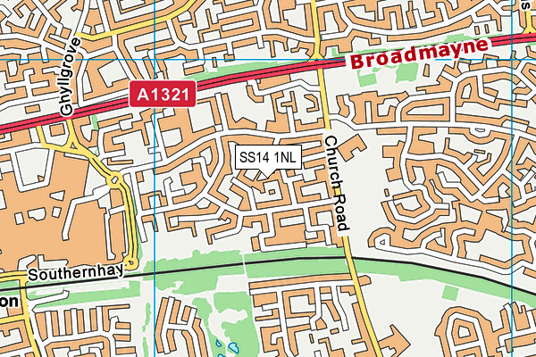 SS14 1NL map - OS VectorMap District (Ordnance Survey)