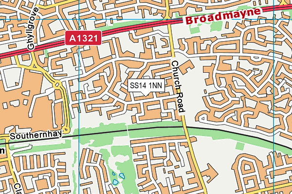 SS14 1NN map - OS VectorMap District (Ordnance Survey) SS14 1NN map - OS VectorMap District (Ordnance Survey)