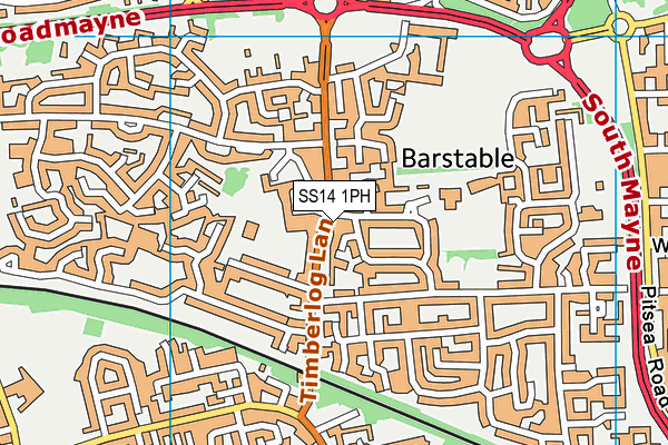 SS14 1PH map - OS VectorMap District (Ordnance Survey) SS14 1PH map - OS VectorMap District (Ordnance Survey)