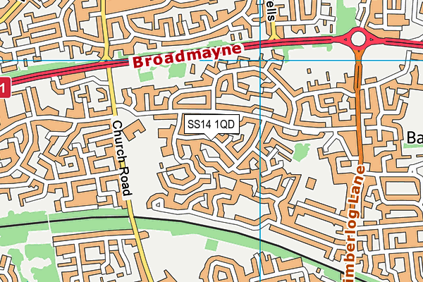 SS14 1QD map - OS VectorMap District (Ordnance Survey) SS14 1QD map - OS VectorMap District (Ordnance Survey)