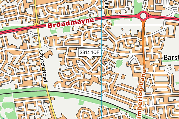 SS14 1QF map - OS VectorMap District (Ordnance Survey) SS14 1QF map - OS VectorMap District (Ordnance Survey)