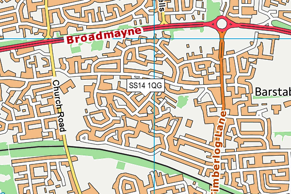 SS14 1QG map - OS VectorMap District (Ordnance Survey) SS14 1QG map - OS VectorMap District (Ordnance Survey)