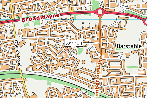 SS14 1QH map - OS VectorMap District (Ordnance Survey) SS14 1QH map - OS VectorMap District (Ordnance Survey)