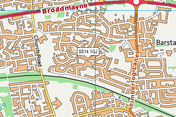 SS14 1QJ map - OS VectorMap District (Ordnance Survey) SS14 1QJ map - OS VectorMap District (Ordnance Survey)
