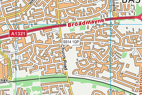 SS14 1QP map - OS VectorMap District (Ordnance Survey) SS14 1QP map - OS VectorMap District (Ordnance Survey)