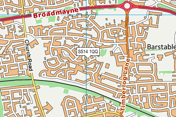 SS14 1QQ map - OS VectorMap District (Ordnance Survey) SS14 1QQ map - OS VectorMap District (Ordnance Survey)
