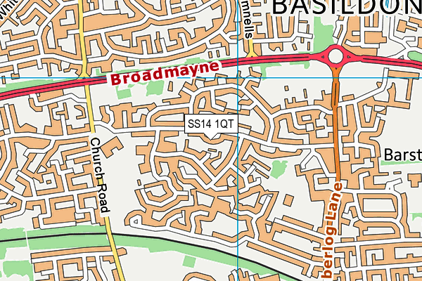 SS14 1QT map - OS VectorMap District (Ordnance Survey) SS14 1QT map - OS VectorMap District (Ordnance Survey)