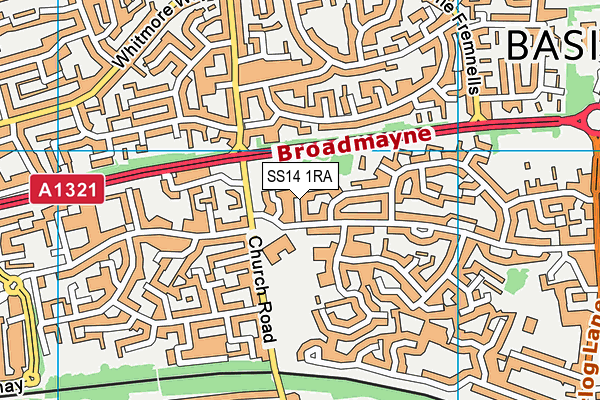 SS14 1RA map - OS VectorMap District (Ordnance Survey) SS14 1RA map - OS VectorMap District (Ordnance Survey)