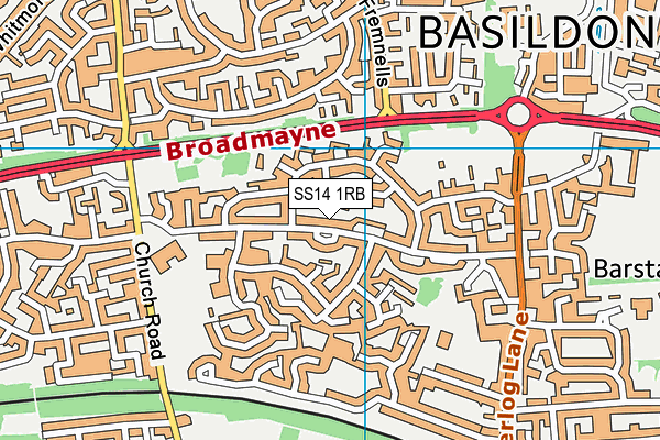 SS14 1RB map - OS VectorMap District (Ordnance Survey) SS14 1RB map - OS VectorMap District (Ordnance Survey)