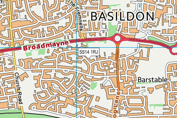 SS14 1RJ map - OS VectorMap District (Ordnance Survey) SS14 1RJ map - OS VectorMap District (Ordnance Survey)
