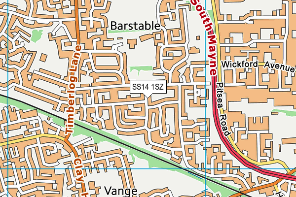 SS14 1SZ map - OS VectorMap District (Ordnance Survey) SS14 1SZ map - OS VectorMap District (Ordnance Survey)