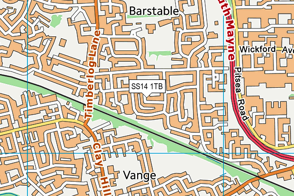 SS14 1TB map - OS VectorMap District (Ordnance Survey) SS14 1TB map - OS VectorMap District (Ordnance Survey)