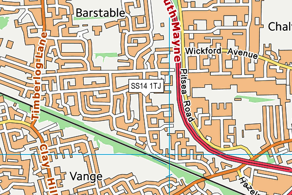 SS14 1TJ map - OS VectorMap District (Ordnance Survey) SS14 1TJ map - OS VectorMap District (Ordnance Survey)