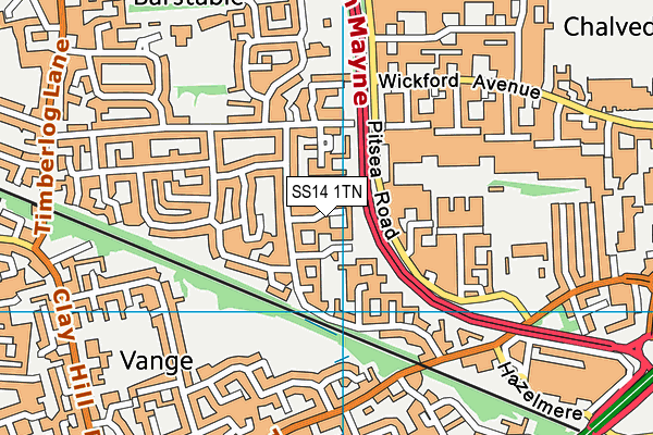SS14 1TN map - OS VectorMap District (Ordnance Survey) SS14 1TN map - OS VectorMap District (Ordnance Survey)