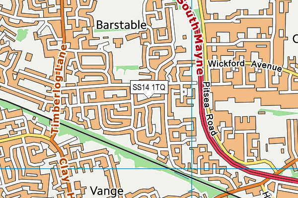 SS14 1TQ map - OS VectorMap District (Ordnance Survey) SS14 1TQ map - OS VectorMap District (Ordnance Survey)