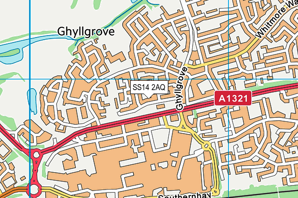 SS14 2AQ map - OS VectorMap District (Ordnance Survey) SS14 2AQ map - OS VectorMap District (Ordnance Survey)