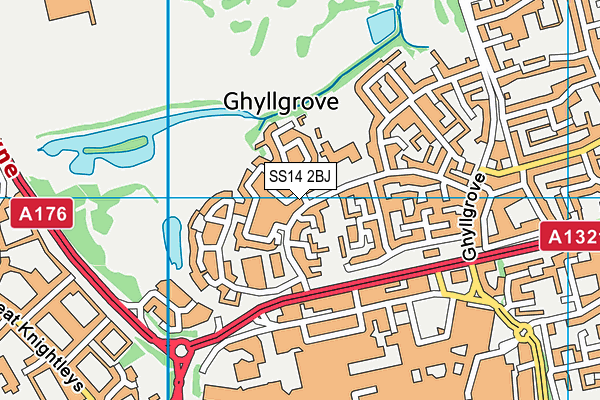 SS14 2BJ map - OS VectorMap District (Ordnance Survey) SS14 2BJ map - OS VectorMap District (Ordnance Survey)