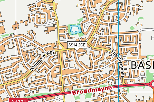 SS14 2GE map - OS VectorMap District (Ordnance Survey) SS14 2GE map - OS VectorMap District (Ordnance Survey)