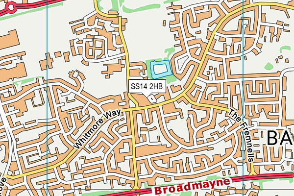 SS14 2HB map - OS VectorMap District (Ordnance Survey) SS14 2HB map - OS VectorMap District (Ordnance Survey)