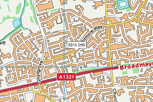 SS14 2HN map - OS VectorMap District (Ordnance Survey) SS14 2HN map - OS VectorMap District (Ordnance Survey)