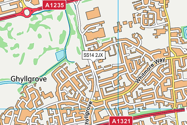 SS14 2JX map - OS VectorMap District (Ordnance Survey) SS14 2JX map - OS VectorMap District (Ordnance Survey)