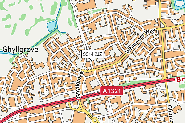 SS14 2JZ map - OS VectorMap District (Ordnance Survey) SS14 2JZ map - OS VectorMap District (Ordnance Survey)
