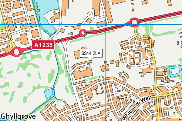 SS14 2LA map - OS VectorMap District (Ordnance Survey) SS14 2LA map - OS VectorMap District (Ordnance Survey)