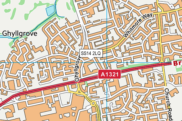 SS14 2LQ map - OS VectorMap District (Ordnance Survey) SS14 2LQ map - OS VectorMap District (Ordnance Survey)