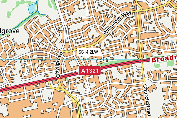 SS14 2LW map - OS VectorMap District (Ordnance Survey) SS14 2LW map - OS VectorMap District (Ordnance Survey)