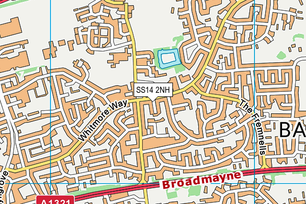 SS14 2NH map - OS VectorMap District (Ordnance Survey) SS14 2NH map - OS VectorMap District (Ordnance Survey)