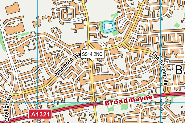 SS14 2NQ map - OS VectorMap District (Ordnance Survey) SS14 2NQ map - OS VectorMap District (Ordnance Survey)