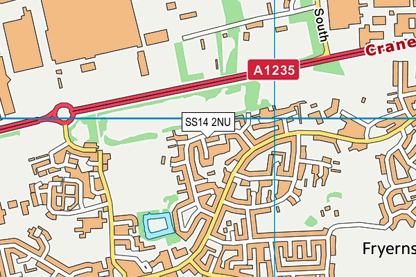 SS14 2NU map - OS VectorMap District (Ordnance Survey) SS14 2NU map - OS VectorMap District (Ordnance Survey)