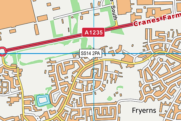 SS14 2PA map - OS VectorMap District (Ordnance Survey)