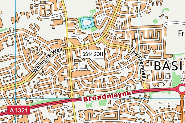 SS14 2QH map - OS VectorMap District (Ordnance Survey) SS14 2QH map - OS VectorMap District (Ordnance Survey)