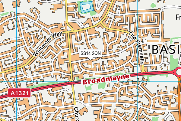 SS14 2QN map - OS VectorMap District (Ordnance Survey) SS14 2QN map - OS VectorMap District (Ordnance Survey)