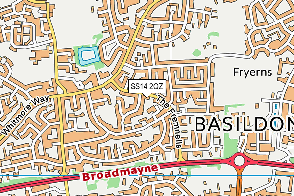 SS14 2QZ map - OS VectorMap District (Ordnance Survey) SS14 2QZ map - OS VectorMap District (Ordnance Survey)