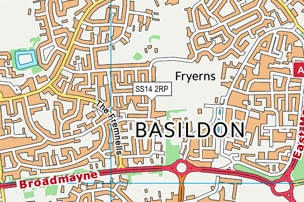 SS14 2RP map - OS VectorMap District (Ordnance Survey)