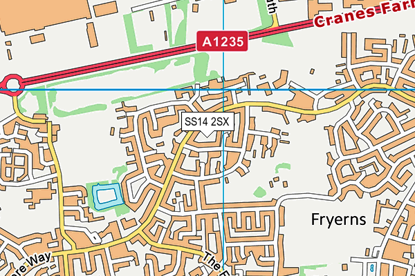 SS14 2SX map - OS VectorMap District (Ordnance Survey) SS14 2SX map - OS VectorMap District (Ordnance Survey)
