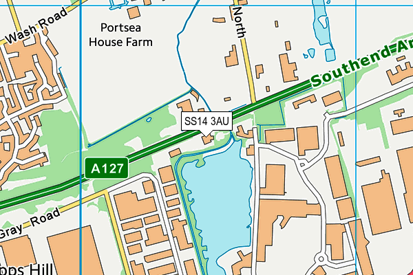 SS14 3AU map - OS VectorMap District (Ordnance Survey) SS14 3AU map - OS VectorMap District (Ordnance Survey)