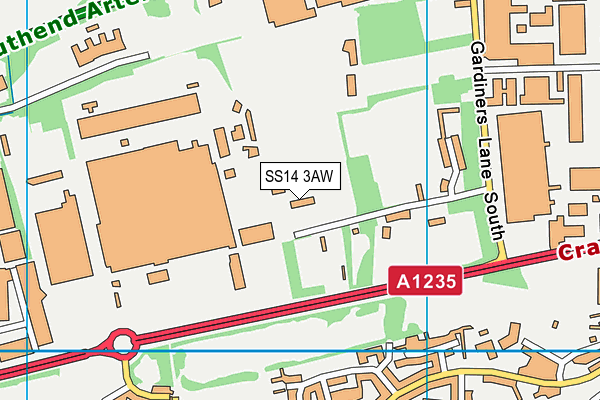 SS14 3AW map - OS VectorMap District (Ordnance Survey)