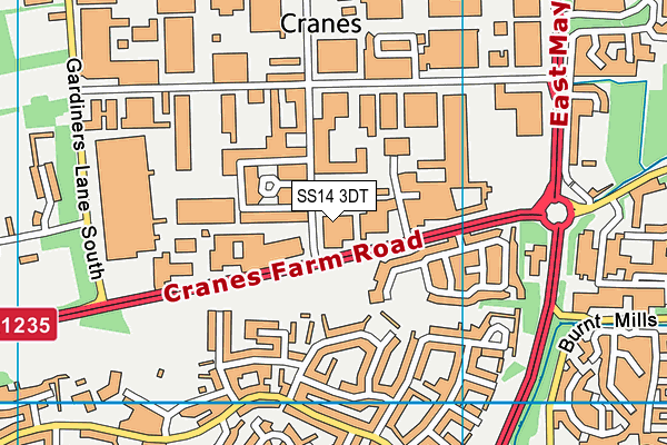 SS14 3DT map - OS VectorMap District (Ordnance Survey) SS14 3DT map - OS VectorMap District (Ordnance Survey)