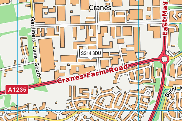 SS14 3DU map - OS VectorMap District (Ordnance Survey) SS14 3DU map - OS VectorMap District (Ordnance Survey)
