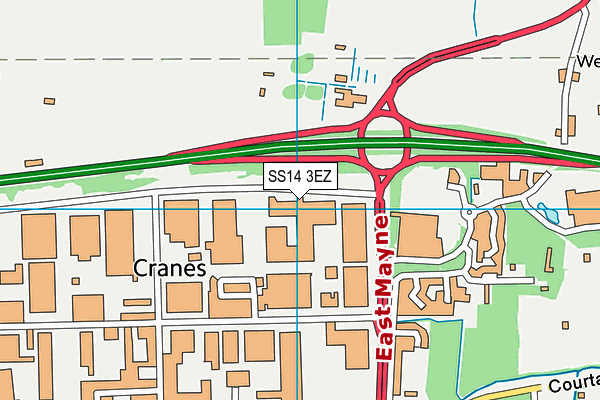 SS14 3EZ map - OS VectorMap District (Ordnance Survey) SS14 3EZ map - OS VectorMap District (Ordnance Survey)