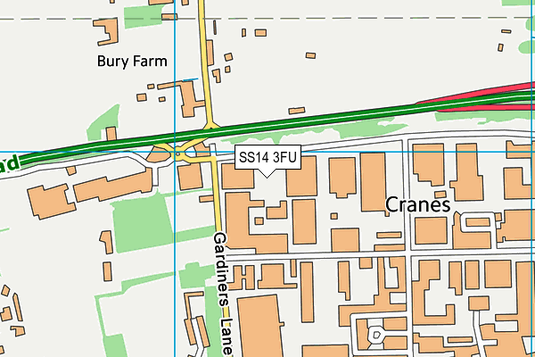 SS14 3FU map - OS VectorMap District (Ordnance Survey) SS14 3FU map - OS VectorMap District (Ordnance Survey)