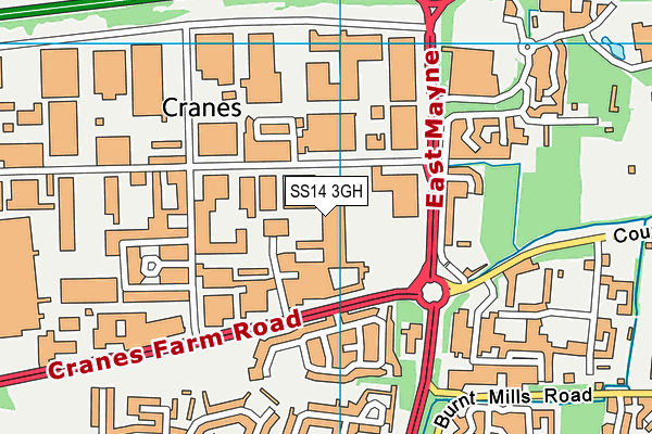 SS14 3GH map - OS VectorMap District (Ordnance Survey) SS14 3GH map - OS VectorMap District (Ordnance Survey)