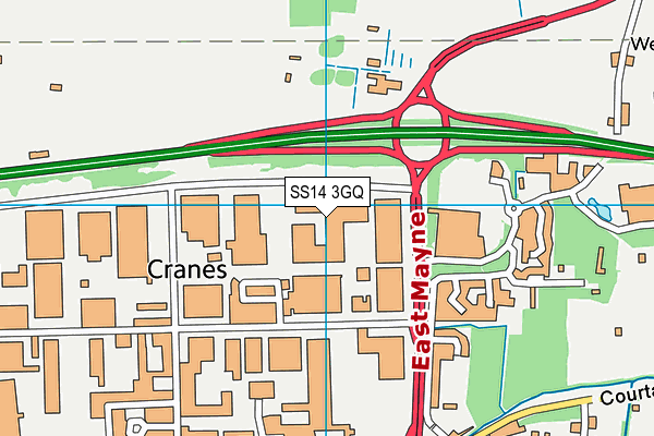 SS14 3GQ map - OS VectorMap District (Ordnance Survey) SS14 3GQ map - OS VectorMap District (Ordnance Survey)