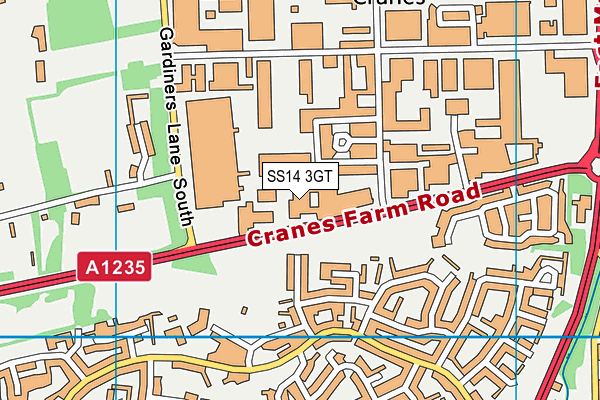 SS14 3GT map - OS VectorMap District (Ordnance Survey) SS14 3GT map - OS VectorMap District (Ordnance Survey)